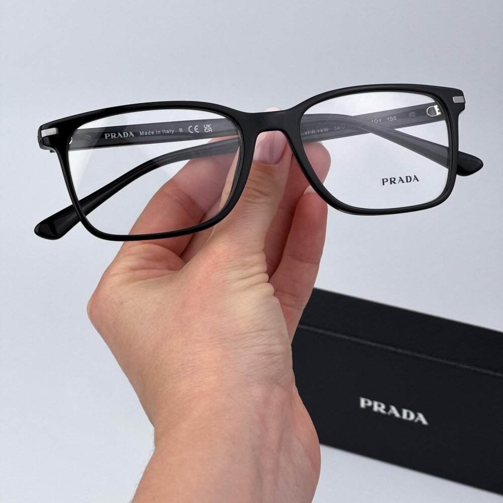 Prada PR14WV 1AB1O1 Women BRAND NEW Eyeglasses Black Square